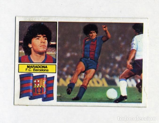 Cromos de F&uacute;tbol: LIGA 82 83 1982 1983 Ed. ESTE &Uacute;LTIMOS FICHAJES N&ordm; 6 MARADONA CON FCB DESPEGADO