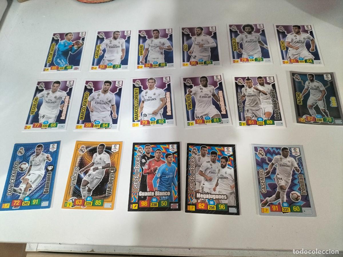 Figurine di Calcio: LOTE 17 CROMOS FICHA PANINI ADRENALYN TEMPORADA 18-19 2018-2019 REAL MADRID C.F ( INCLUYE ESPECIALES
