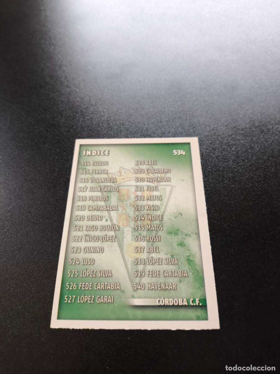 Cromos de F&uacute;tbol: 534 INDICE CORDOBA MUNDICROMO LIGA 2014 2015 14 15 NO PANINI ESTE