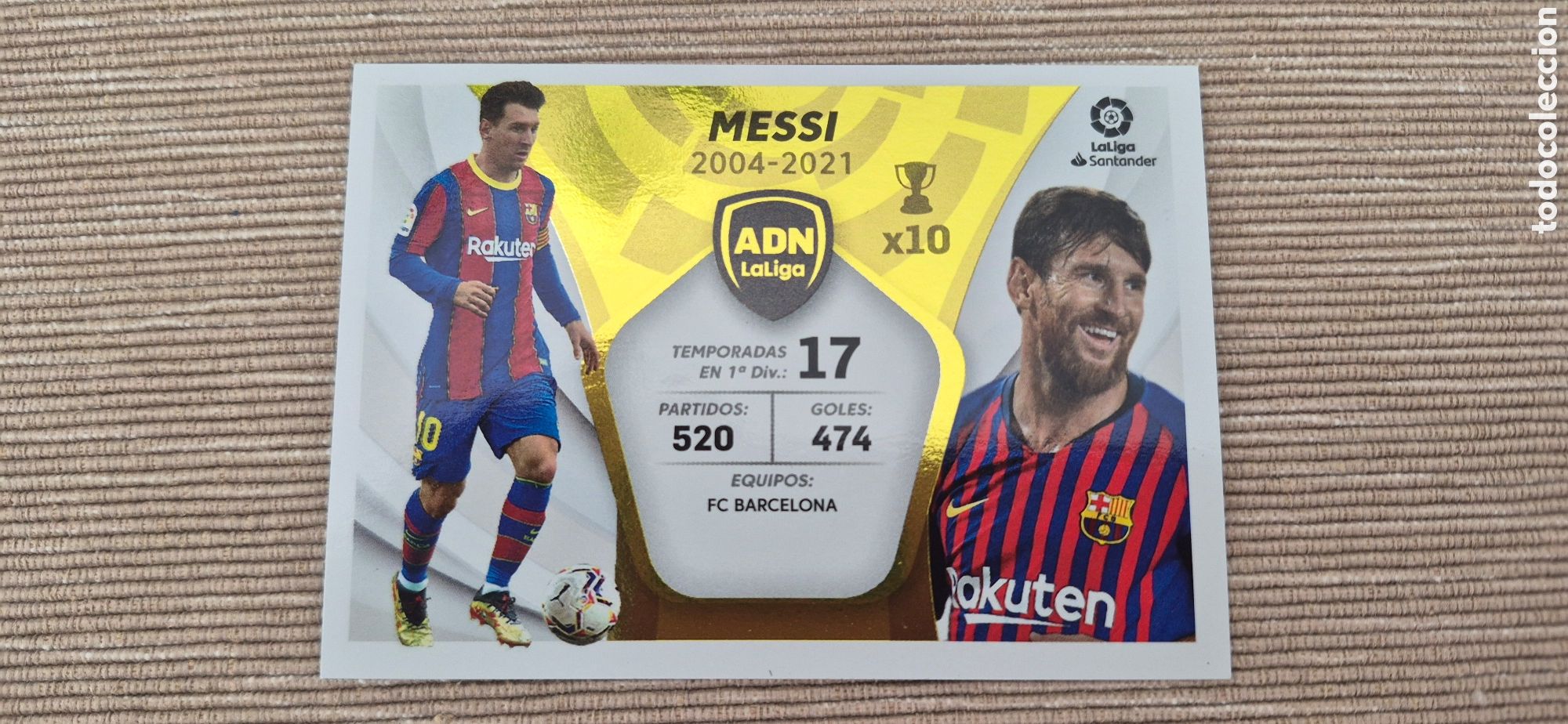 Cromos de F&uacute;tbol: CROMO MESSI ADN BARCELONA