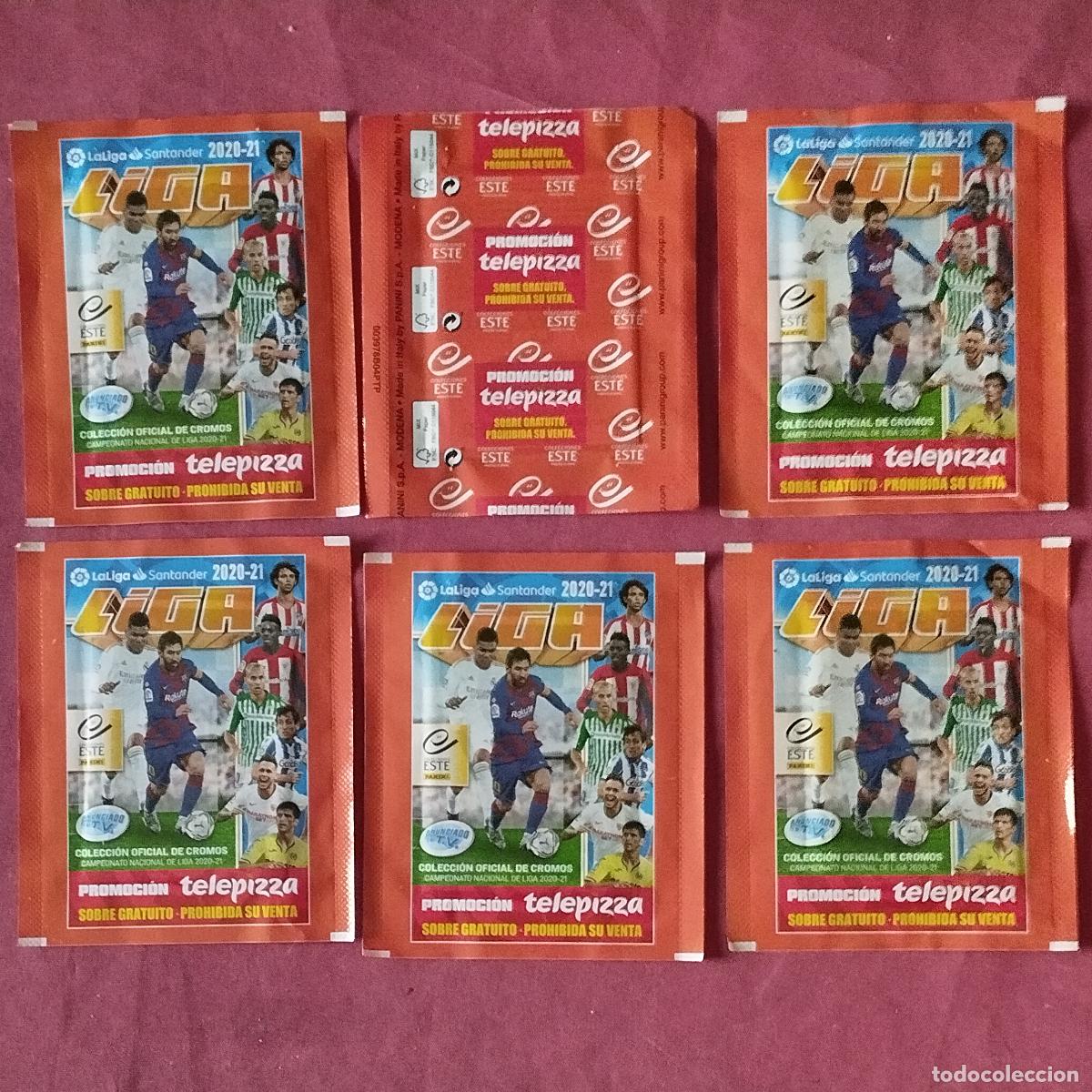 Cromos de F&uacute;tbol: LIGA DE FUTBOL 2020 21 - 2021 - 6 SOBRES SIN ABRIR - PROMOCION TELEPIZZA - EDICIONES ESTE