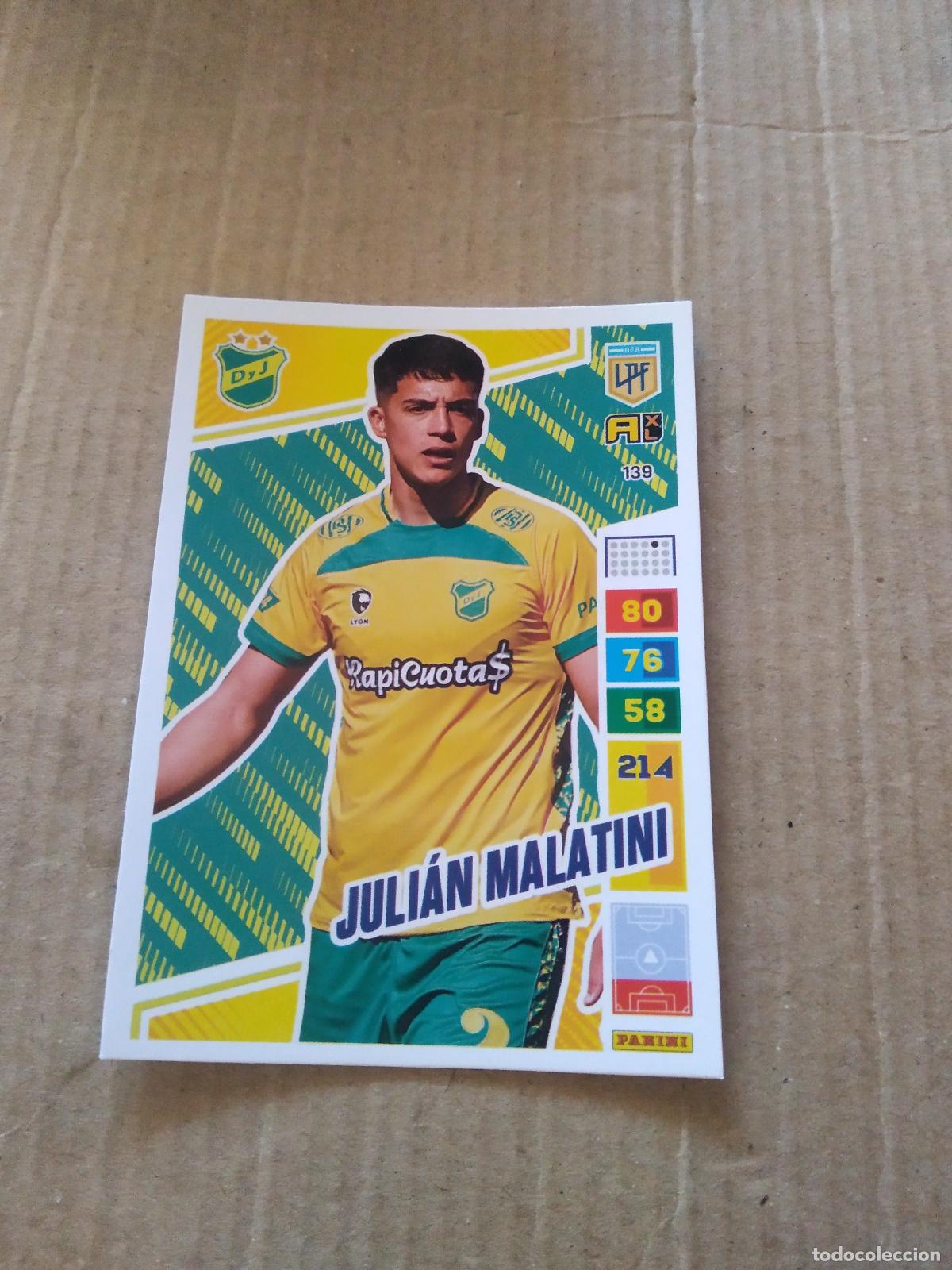 Cromos de F&uacute;tbol: 139 JULIAN MALATINI DEFENSA Y JUSTICIA CROMO FUTBOL PANINI ARGENTINO 2023 LIGA ARGENTINA ADRENALYN