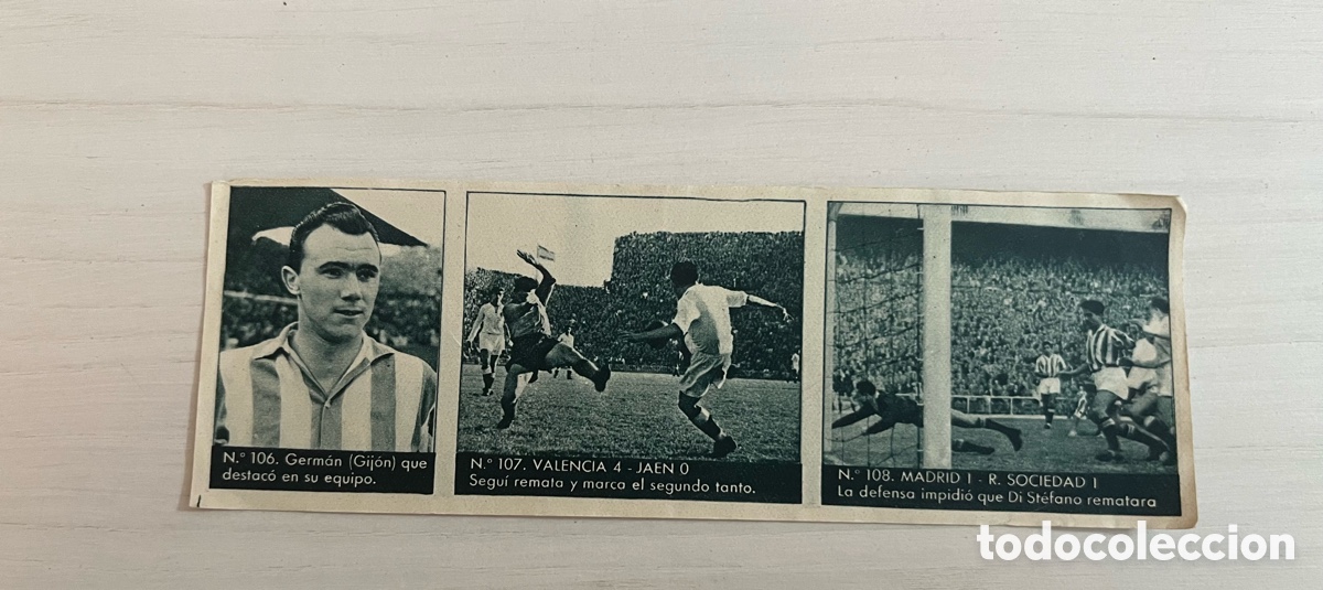 Figurine di Calcio: 108 Di Stefano Rookie Torneo Nacional Liga Bruguera 1953 en l&aacute;mina sin cortar MUY DIF&Iacute;CIL