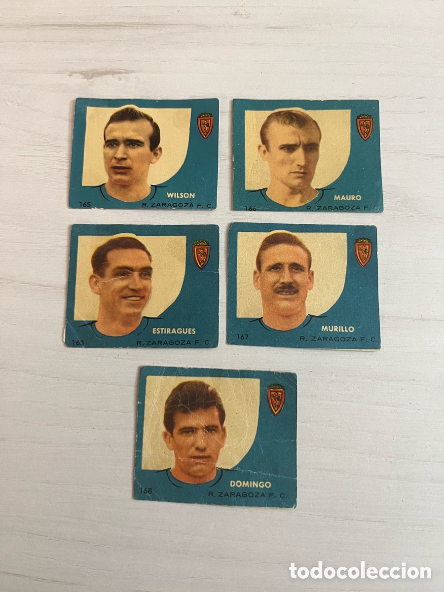 Cartes &agrave; collectionner de Football: Lote 5 cromos Real Zaragoza Bruguera 1958 1959 58 59