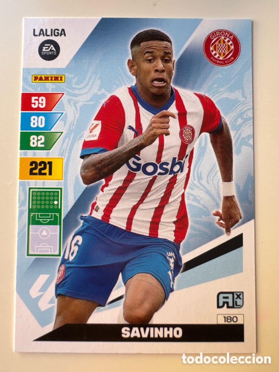 Cromos de F&uacute;tbol: PANINI ADRENALYN XL La Liga 2023 2024 23 24 Savinho Girona FC N&ordm; 180