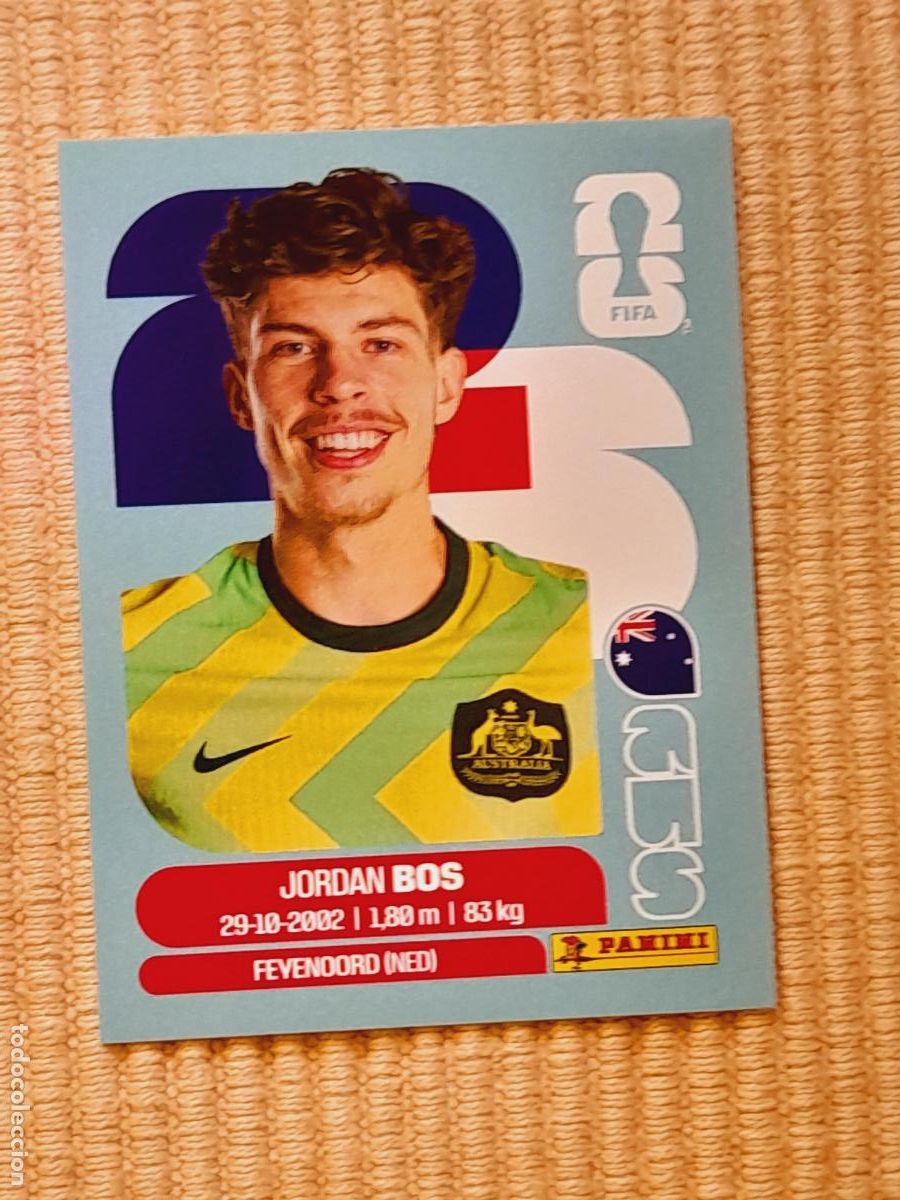 Cromos de F&uacute;tbol: CROMO AUS 6 Jordan Bos AUSTRALIA. FIFA WORLD CUP 2026 (MUNDIAL MEXICO EE.UU CANADA) STICKERS