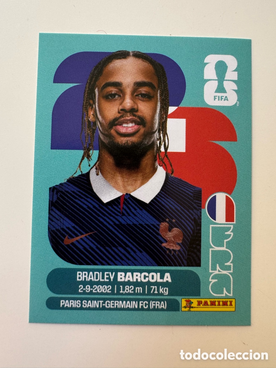 Cromos de F&uacute;tbol: Francia FRA MUNDIAL FIFA WORLD CUP 2026 STICKER PANINI FRA16 &ndash; Bradley Barcola N&ordm; 16