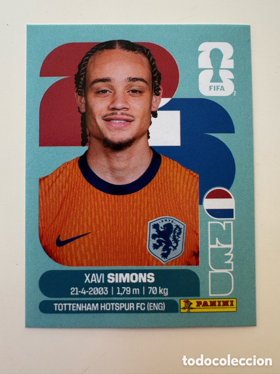 Cromos de F&uacute;tbol: Pa&iacute;ses Bajos NED MUNDIAL FIFA WORLD CUP 2026 STICKER PANINI NED15 &ndash; Xavi Simons N&ordm; 15