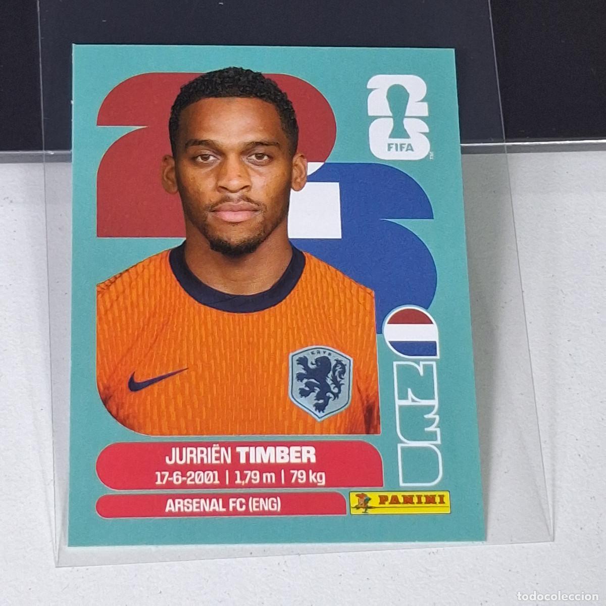Cromos de F&uacute;tbol: B7 NED5 JURRI&Euml;N TIMBER 5 PA&Iacute;SES BAJOS HOLANDA NED MUNDIAL FIFA WORLD CUP 2026 STICKER PANINI