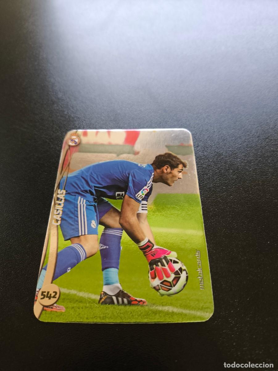 Cromos de F&uacute;tbol: 542 IKER CASILLAS REAL MADRID BRILLO LISO PLATA TOP MUNDICROMO LIGA 2014 2015 14 15 NO PANINI ESTE