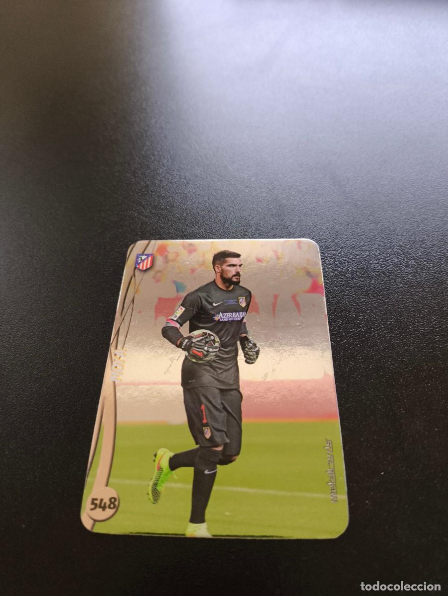 Cromos de F&uacute;tbol: 548 MOYA ATLETICO DE MADRID BRILLO LISO PLATA TOP MUNDICROMO LIGA 2014 2015 14 15 NO PANINI ESTE
