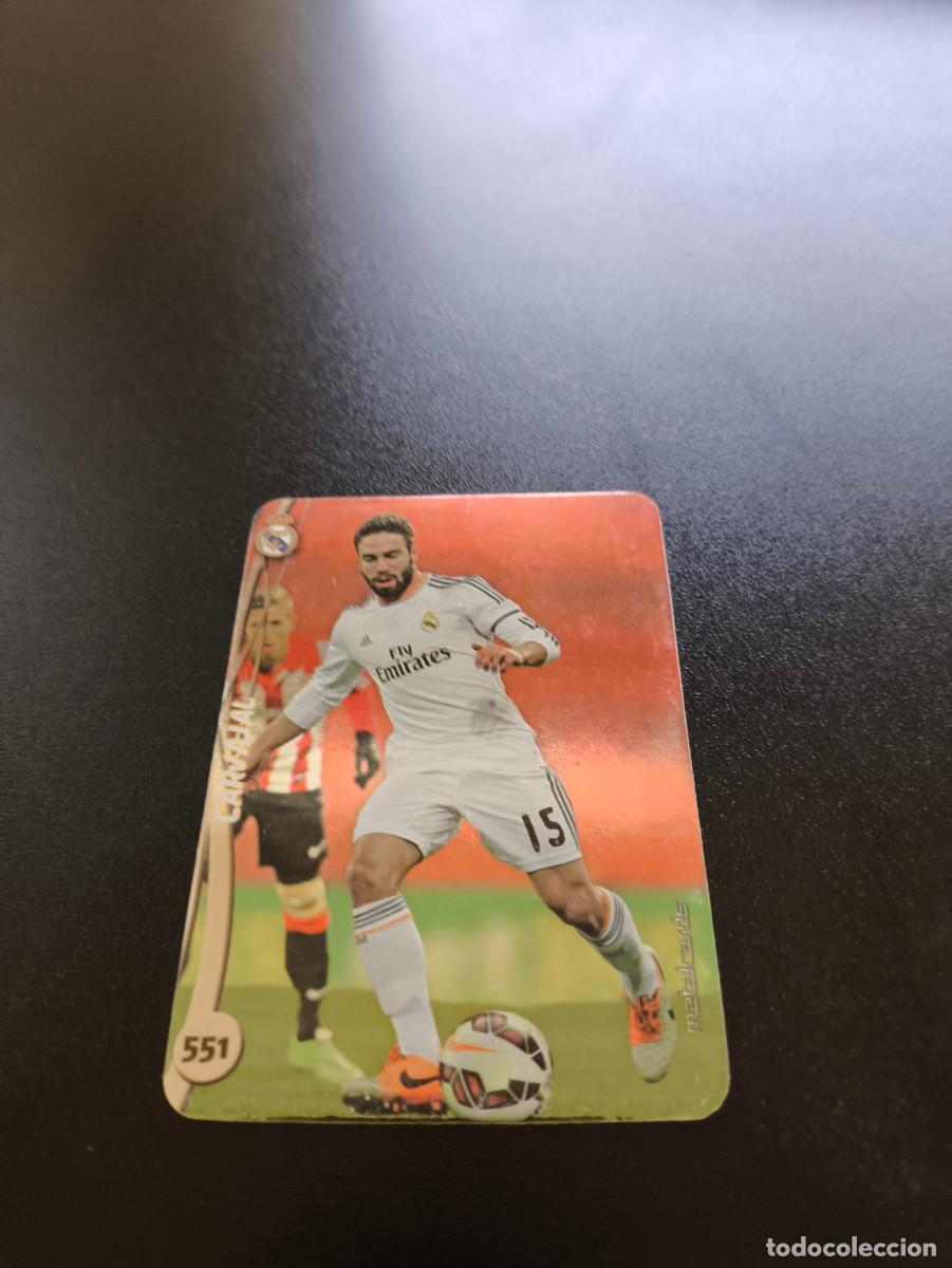 Cromos de F&uacute;tbol: 551 CARVAJAL REAL MADRID BRILLO LISO PLATA TOP MUNDICROMO LIGA 2014 2015 14 15 NO PANINI ESTE
