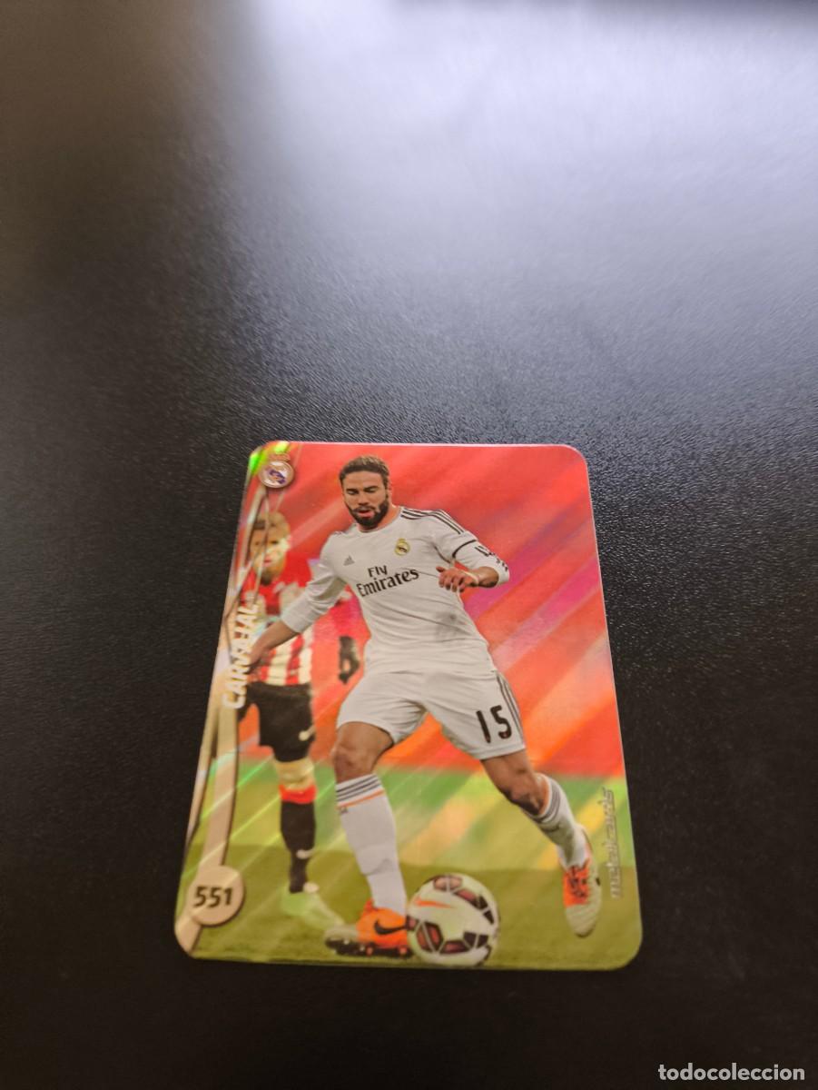 Cromos de F&uacute;tbol: 551 CARVAJAL REAL MADRID BRILLO RAYAS PLATA TOP MUNDICROMO LIGA 2014 2015 14 15 NO PANINI ESTE
