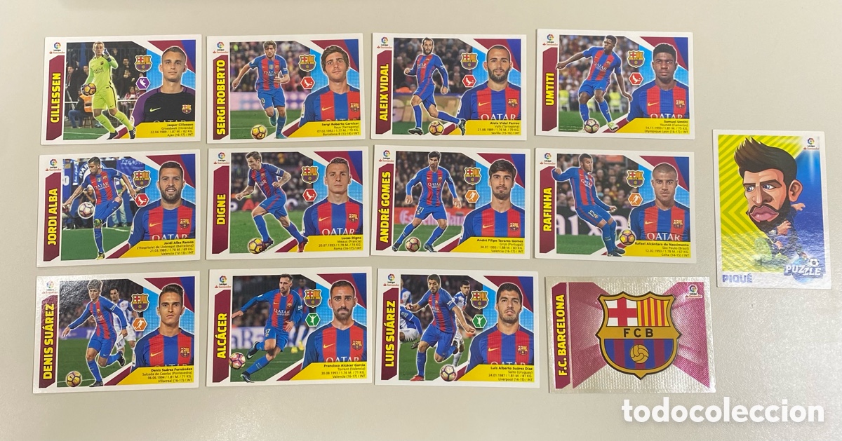 Cromos de F&uacute;tbol: Lote 13 cromos F.C. Barcelona Liga Este 2017 2018