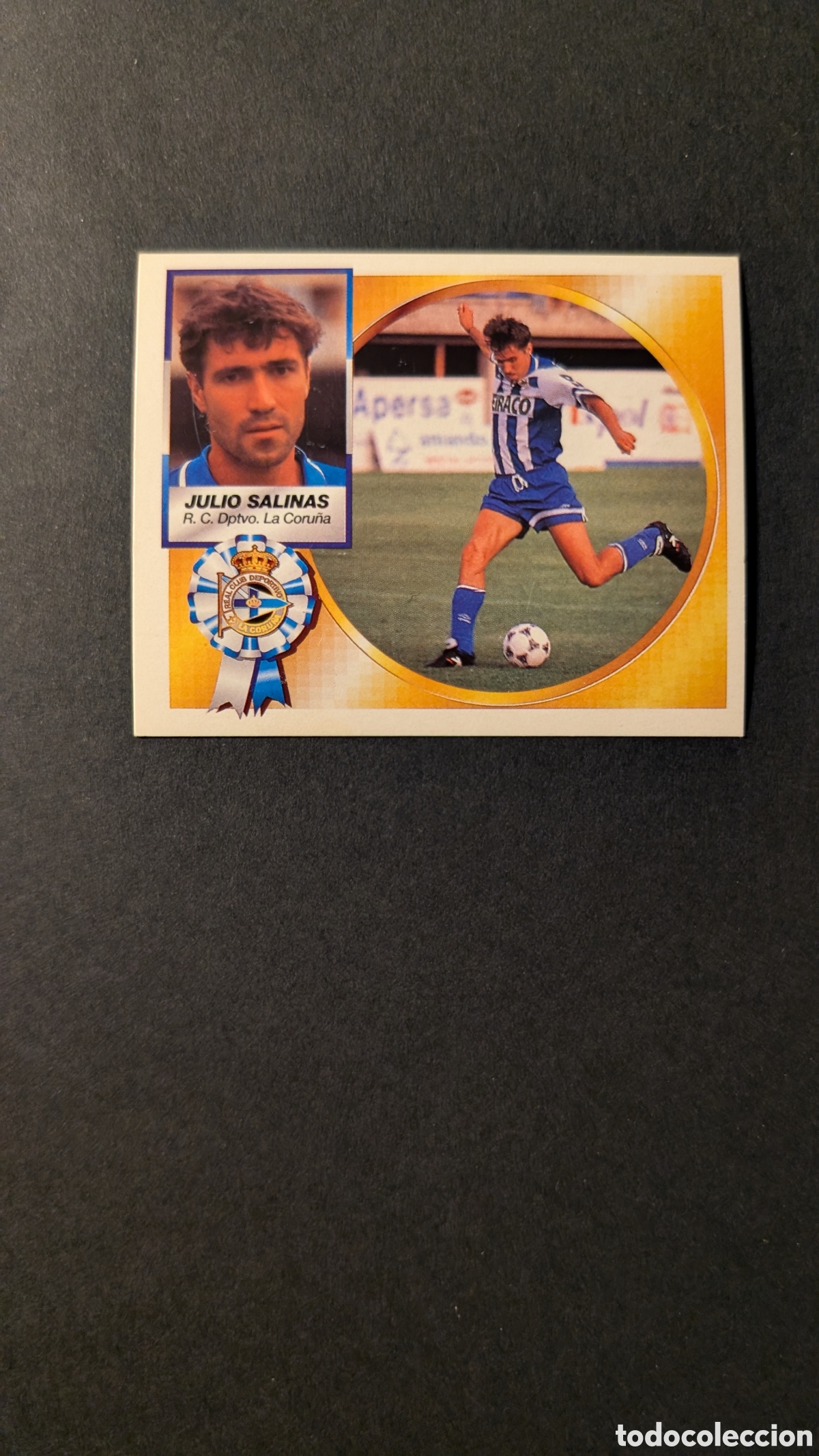 Fu&szlig;ball-Sticker: JULIO SALINAS DEPORTIVO FICHAJE 7 VERSION LIGA ESTE 1994/95 NUNCA PEGADO SIN PEGAR