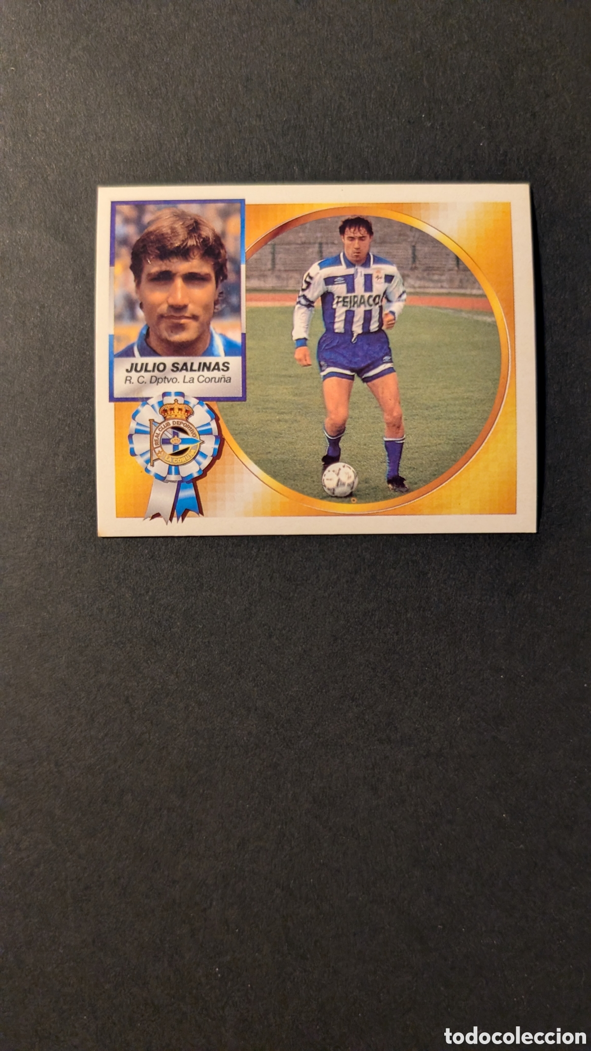 Fu&szlig;ball-Sticker: JULIO SALINAS DEPORTIVO FICHAJE 7 VERSION LIGA ESTE 1994/95 NUNCA PEGADO SIN PEGAR
