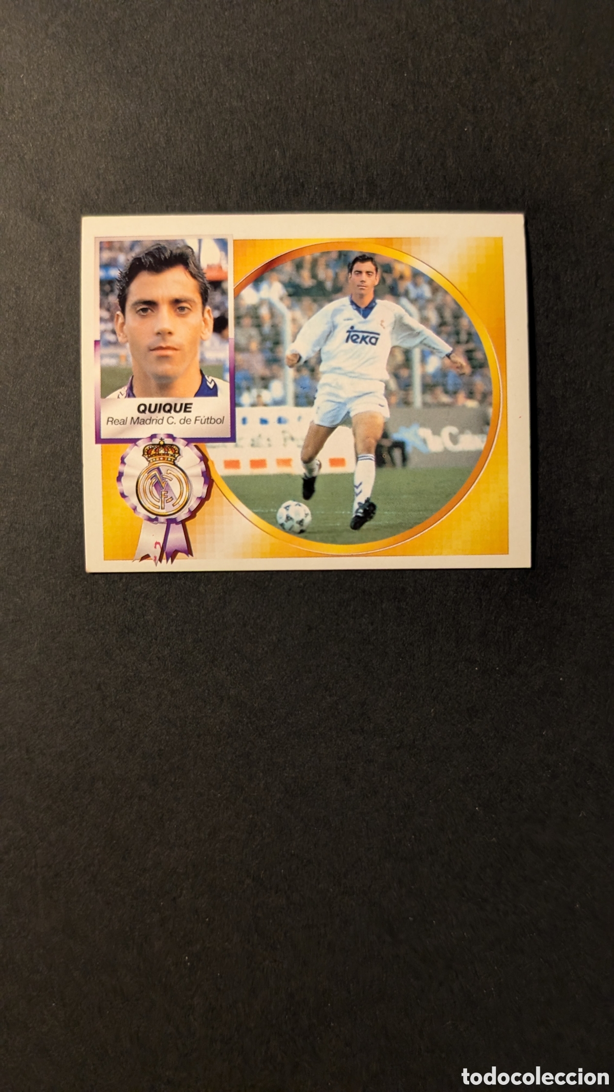Fu&szlig;ball-Sticker: QUIQUE REAL MADRID FICHAJE 8 VERSION LIGA ESTE 1994/95 NUNCA PEGADO SIN PEGAR