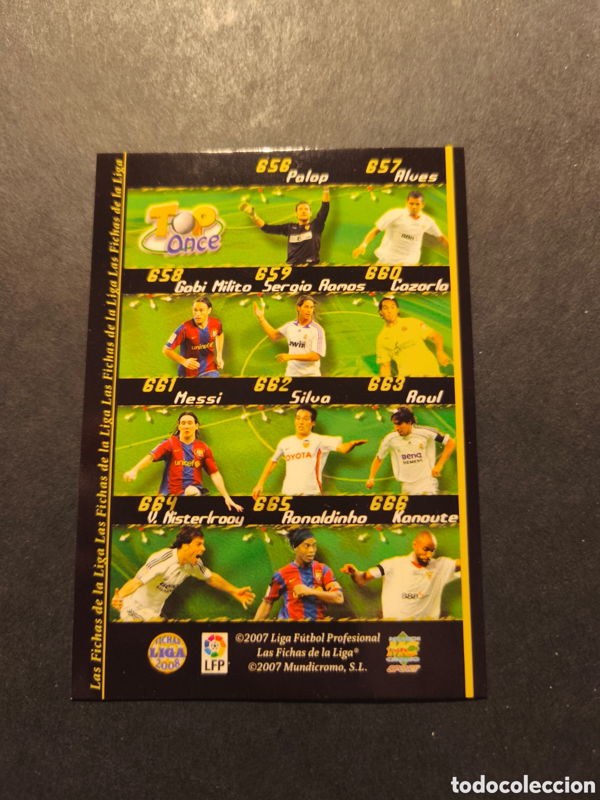 Football Stickers: N&ordm; 656 MESSI INDICE TOP ONCE FC BARCELONA MUNDICROMO 2008