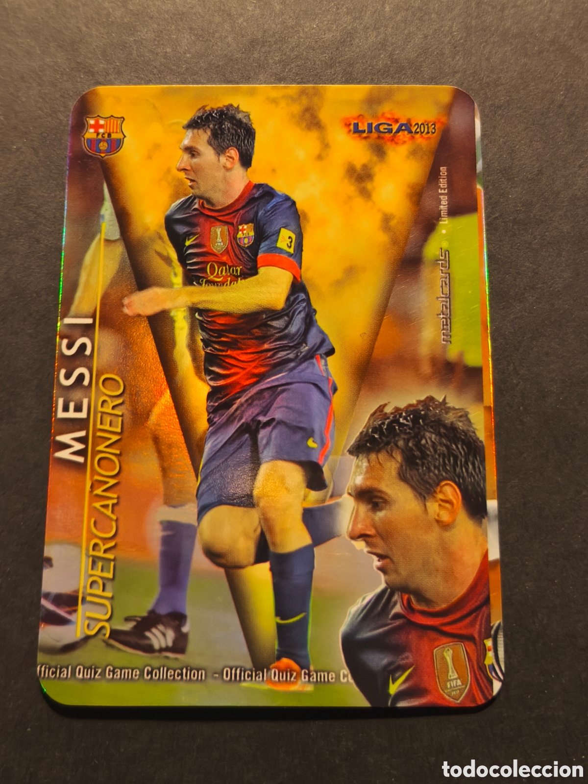 Football Stickers: MESSI SUPERCA&Ntilde;ONERO FC BARCELONA MUNDICROMO 2013 FONDO BRILLO LISO