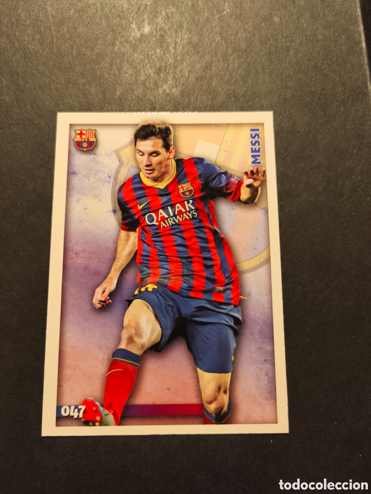 Football Stickers: N&ordm; 47 MESSI BASE FC BARCELONA MUNDICROMO 2015