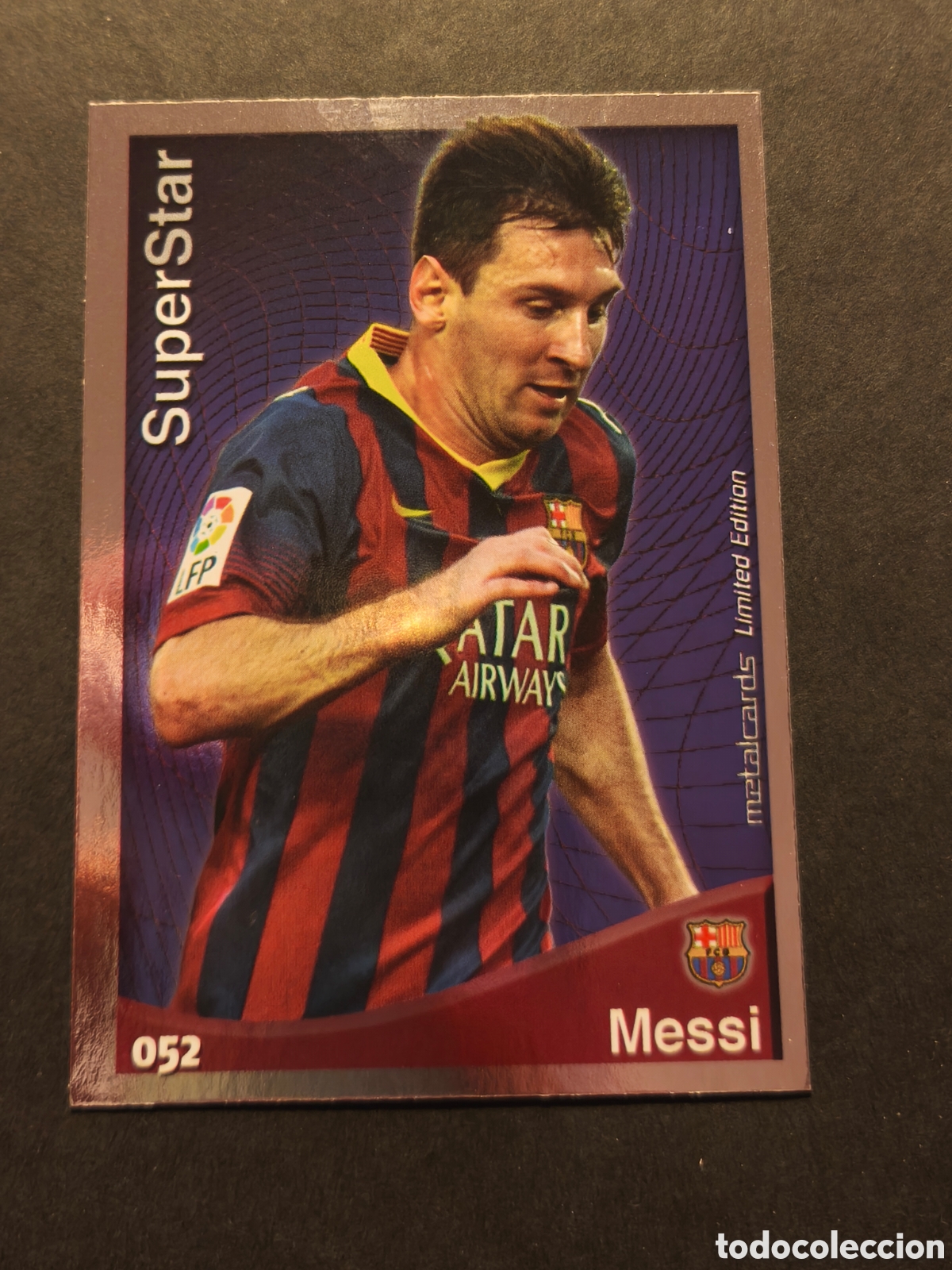 Football Stickers: N&ordm; 52 MESSI SUPER STAR FC BARCELONA MUNDICROMO 2015 VERSI&Oacute;N METALCARD LIMITED EDITION