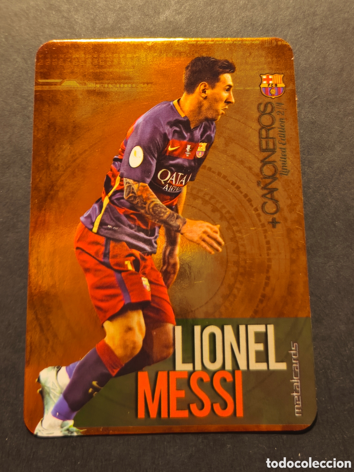 Football Stickers: MESSI +CA&Ntilde;ONEROS FC BARCELONA MUNDICROMO 2016 VERSI&Oacute;N FONDO BRILLO LISO