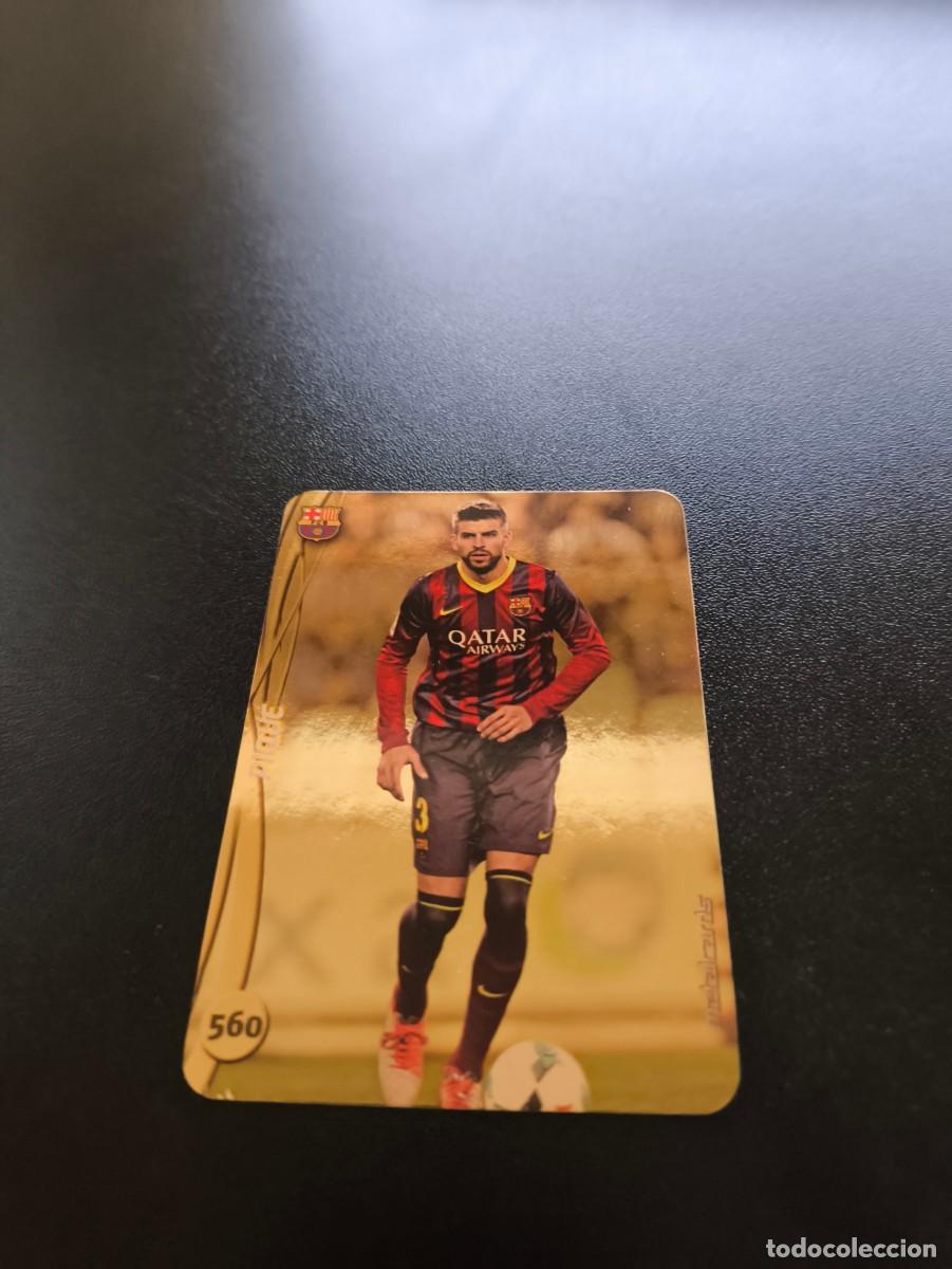 Cromos de F&uacute;tbol: 560 PIQUE BARCELONA BRILLO LISO DORADO TOP MUNDICROMO LIGA 2014 2015 14 15 NO PANINI ESTE