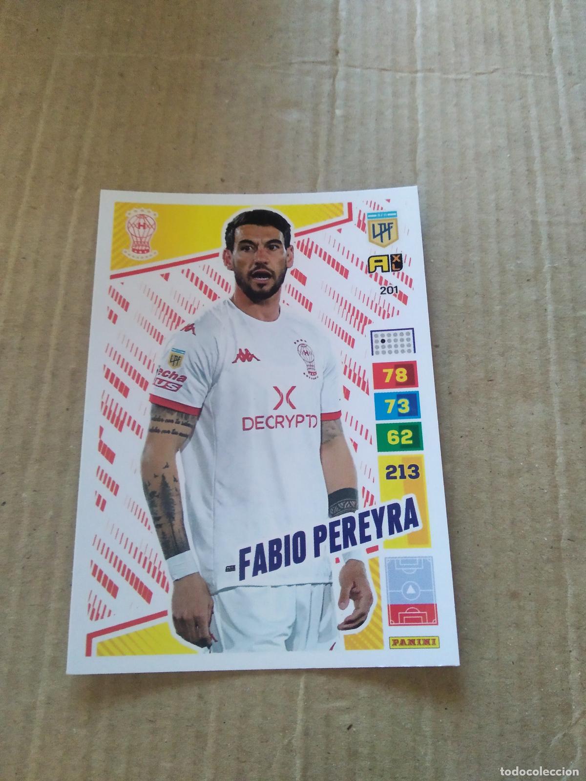 Cromos de F&uacute;tbol: 201 FABIO PEREYRA HURACAN CROMO FUTBOL PANINI ARGENTINO 2023 LIGA ARGENTINA ADRENALYN