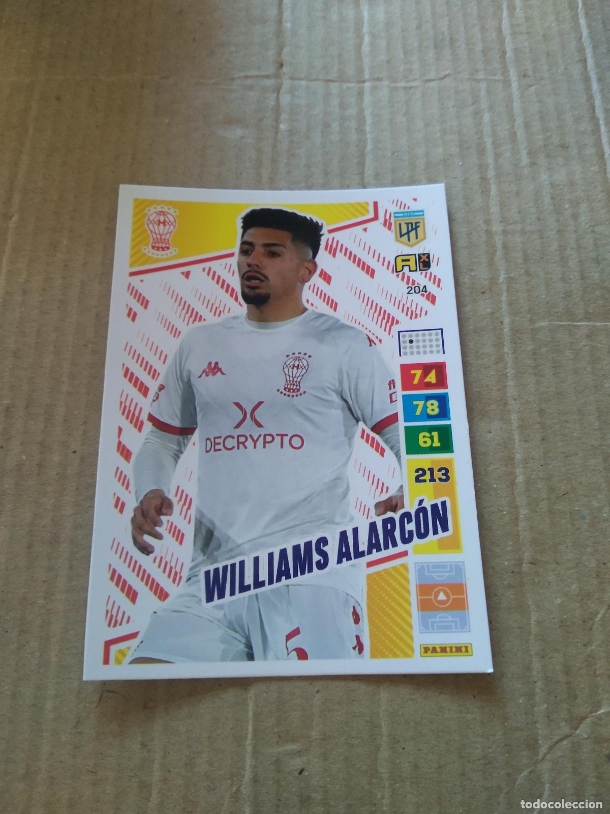 Cromos de F&uacute;tbol: 204 WILLIAMS ALARCON HURACAN CROMO FUTBOL PANINI ARGENTINO 2023 LIGA ARGENTINA ADRENALYN