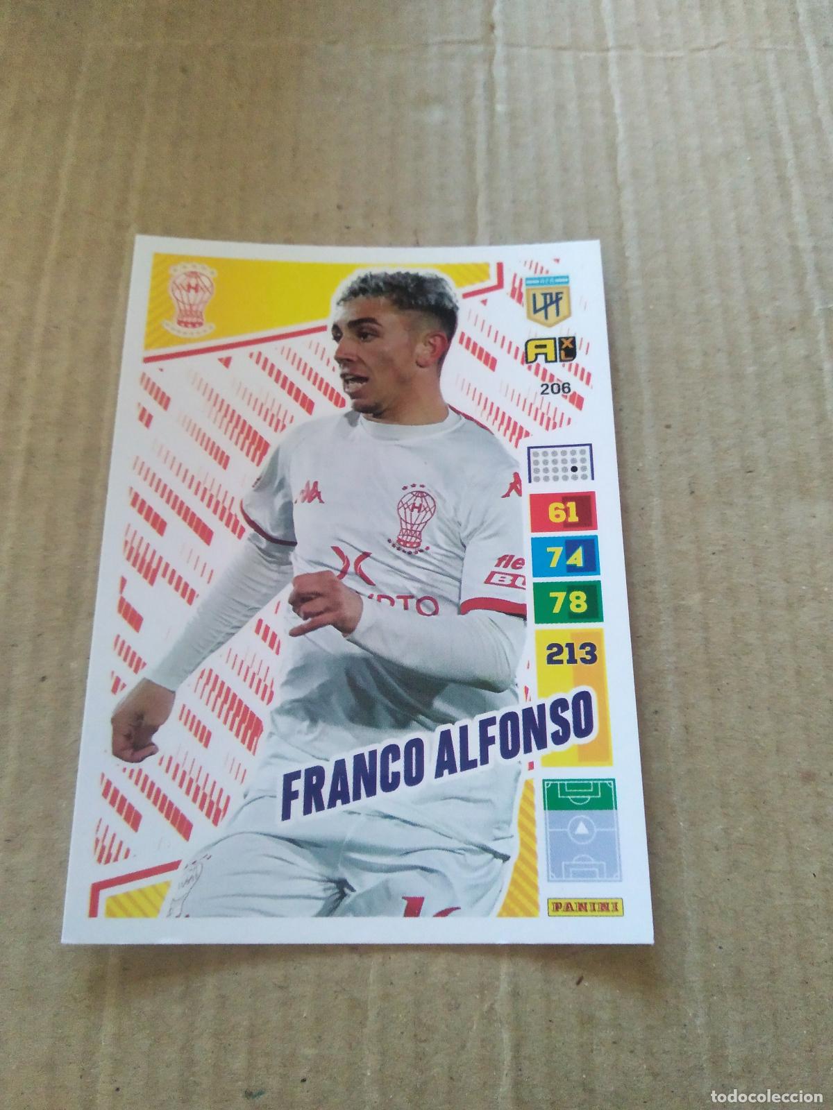 Cromos de F&uacute;tbol: 206 FRANCO ALFONSO HURACAN CROMO FUTBOL PANINI ARGENTINO 2023 LIGA ARGENTINA ADRENALYN