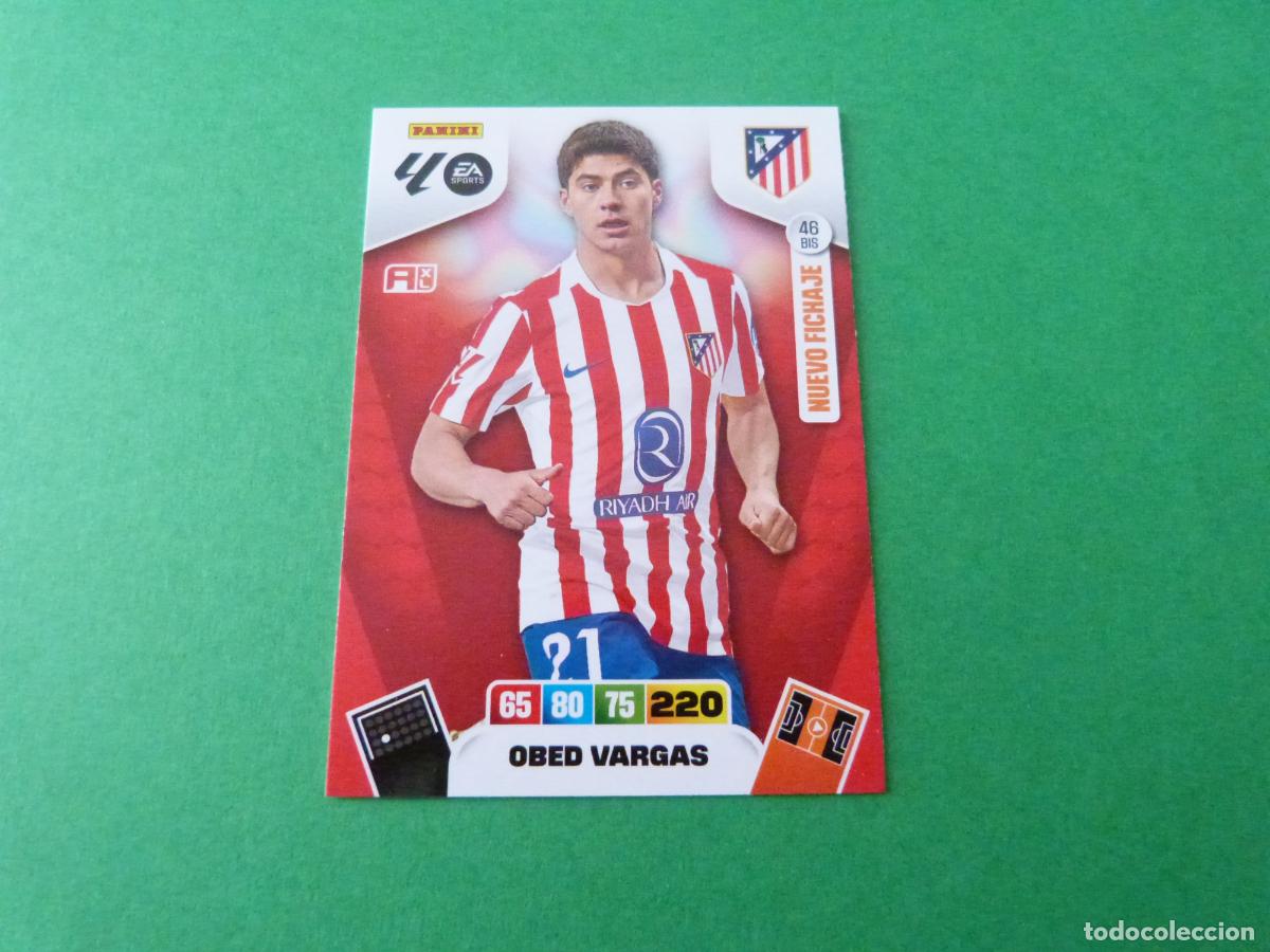 Cromos de F&uacute;tbol: TRADING CARD FUTBOL OBED BARGAS ATLETICO DE MADRID N&ordm; 46 BIS LIGA ADRENALYN XL 2025-2026/25-26
