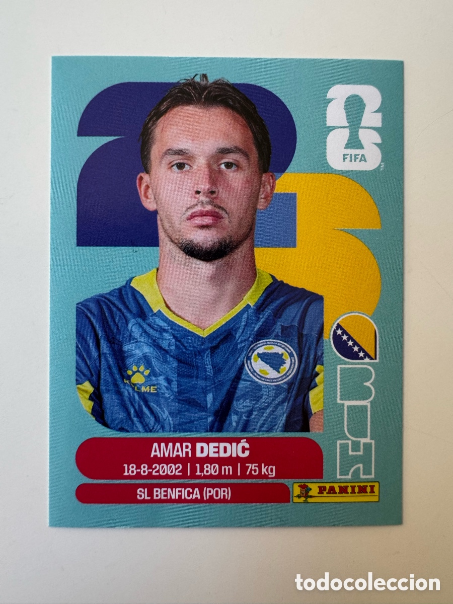 Cromos de F&uacute;tbol: Bosnia y Herzegovina BIH MUNDIAL FIFA WORLD CUP 2026 STICKER PANINI BIH3 &ndash; Amar Dedić N&ordm; 3