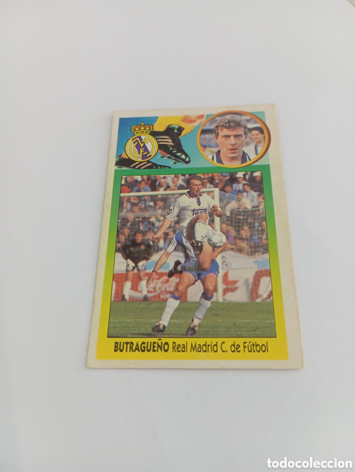 Cromos de F&uacute;tbol: BUTRAGUE&Ntilde;O Real Madrid Liga Este 1993 1994 CART&Oacute;N Panini 93 94 NUEVO NUNCA PEGADO