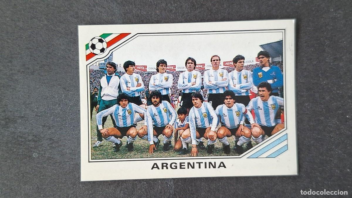 Cromos de F&uacute;tbol: L3 EQUIPO SELECCION ARGENTINA 73 MUNDIAL MEXICO 86 1986 PANINI NUNCA PEGADO SIN PEGAR