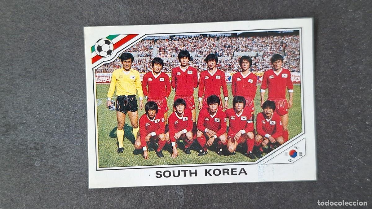 Cromos de F&uacute;tbol: L3 EQUIPO SELECCION KOREA DEL SUR 91 MUNDIAL MEXICO 86 PANINI NUNCA PEGADO SIN PEGAR