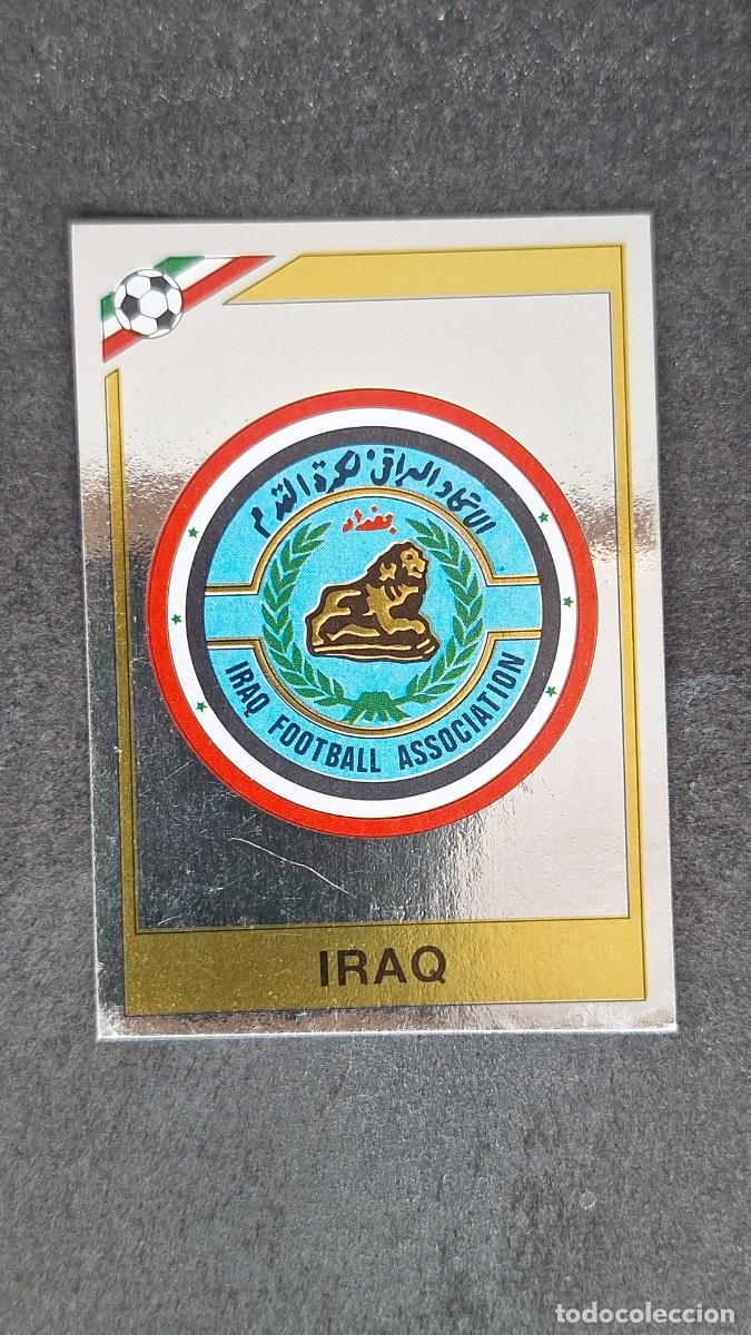 Cromos de F&uacute;tbol: L3 ESCUDO SELECCION IRAQ 100 MUNDIAL MEXICO 86 PANINI NUNCA PEGADO SIN PEGAR