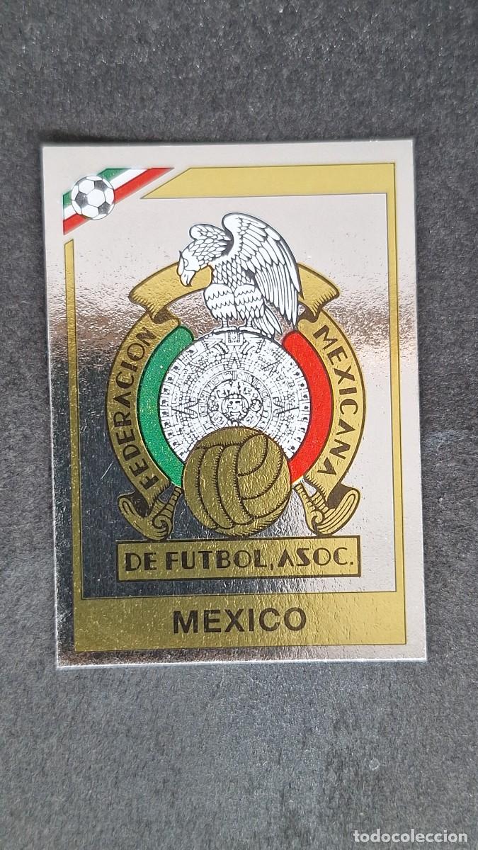 Cromos de F&uacute;tbol: L3 ESCUDO SELECCION MEXICO 110 MUNDIAL MEXICO 86 PANINI NUNCA PEGADO SIN PEGAR