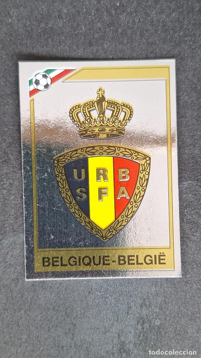 Cromos de F&uacute;tbol: L3 ESCUDO SELECCION BELGICA 128 MUNDIAL MEXICO 86 PANINI NUNCA PEGADO SIN PEGAR
