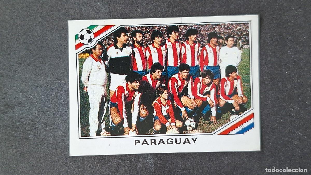 Football Stickers: L3 EQUIPO SELECCION PARAGUAY 147 MUNDIAL MEXICO 86 PANINI NUNCA PEGADO SIN PEGAR