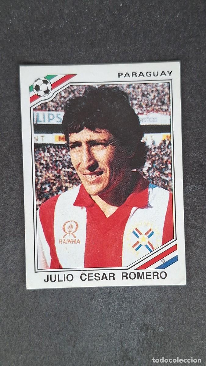 Cartes &agrave; collectionner de Football: L3 JULIO CESAR ROMERO SELECCION PARAGUAY 159 MUNDIAL MEXICO 86 PANINI NUNCA PEGADO SIN PEGAR