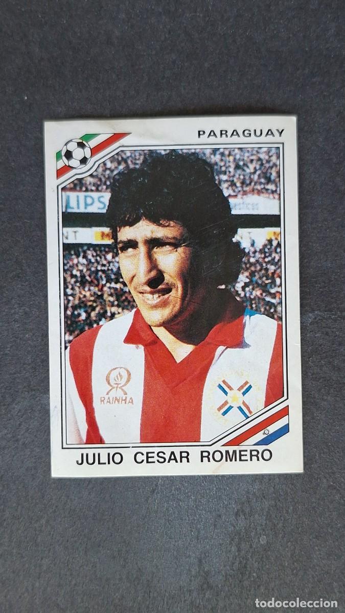 Cartes &agrave; collectionner de Football: L3 JULIO CESAR ROMERO SELECCION PARAGUAY 159 MUNDIAL MEXICO 86 PANINI NUNCA PEGADO SIN PEGAR