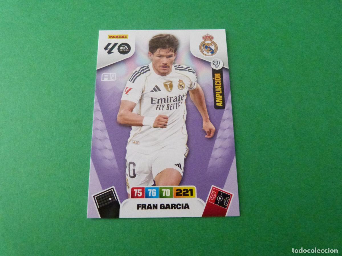 Cromos de F&uacute;tbol: TRADING CARD FUTBOL FRAN GARCIA REAL MADRID C.F. N&ordm; 207 BIS LIGA ADRENALYN XL 2025-2026/25-26