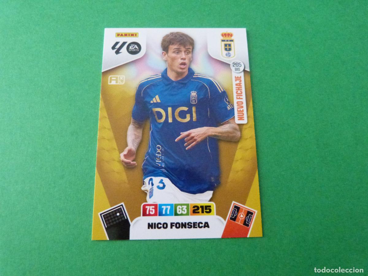Cromos de F&uacute;tbol: TRADING CARD FUTBOL NICO FONSECA REAL OVIEDO C.F. N&ordm; 265 BIS LIGA ADRENALYN XL 2025-2026/25-26
