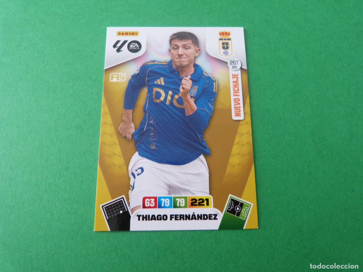 Cromos de F&uacute;tbol: TRADING CARD FUTBOL THIAGO FERNANDEZ REAL OVIEDO C.F. N&ordm; 267 BIS LIGA ADRENALYN XL 2025-2026/25-26