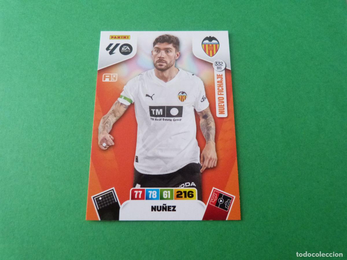 Cromos de F&uacute;tbol: TRADING CARD FUTBOL NU&Ntilde;EZ VALENCIA C.F. N&ordm; 332 BIS LIGA ADRENALYN XL 2025-2026/25-26