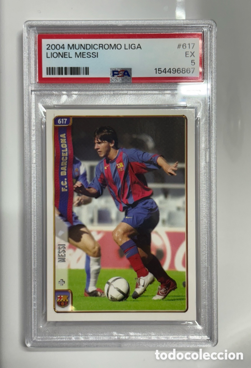Cromos de F&uacute;tbol: Leo Messi 617 PSA 5 Rookie Fichas 2004 2005 Mundicromo Barcelona 04 05 Lionel