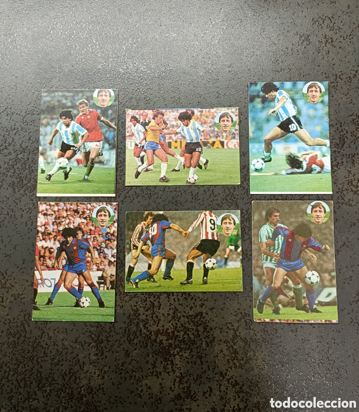 Cromos de F&uacute;tbol: 6 cromos Maradona colecci&oacute;n Aprende a jugar con Johan Cruyff