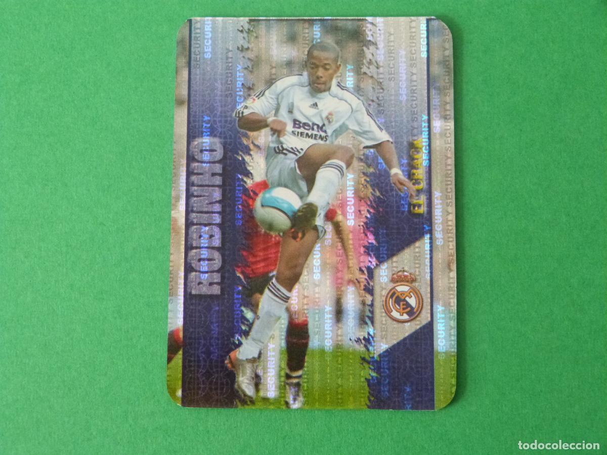 Cromos de F&uacute;tbol: TRADING CARD FUTBOL ROBINHO REAL MADRID BRILLO SECURITY N&ordm; 26 FICHAS LIGA MUNDICROMO 2007-2008/07-08