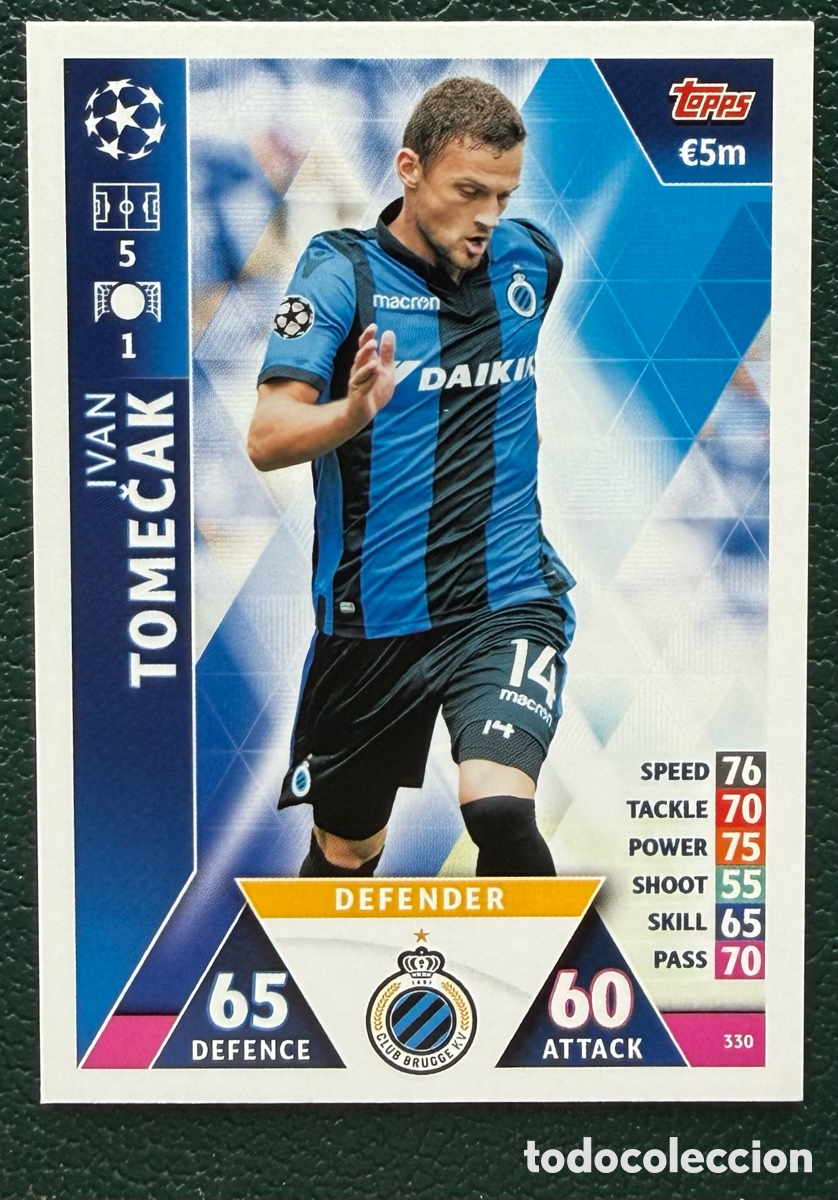 Cromos de Futebol: 330 IVAN TOME&Ccedil;AK CLUB BRUGGE FICHAS ALBUM MATCH ATTAX CHAMPIONS TOPPS 2018 2019 18 19