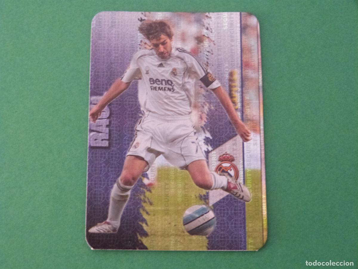 Football Stickers: TRADING CARD FUTBOL RAUL REAL MADRID BRILLO SECURITY N&ordm; 25 FICHAS LIGA MUNDICROMO 2007-2008/07-08